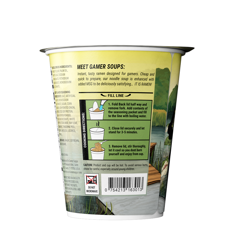 Gamer Soups Instant Noodles - Swamp Assassin (24 Cup Box) - Image 6